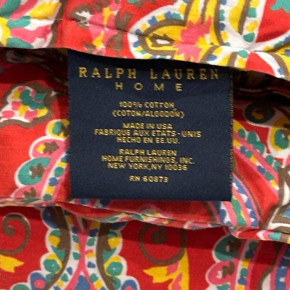 Vintage Ralph Lauren Red Beachside Paisley Floral Queen/Full Size Comforter - Picture 2 of 3